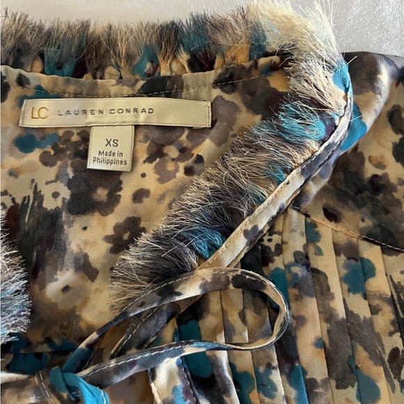 2 XS Lauren Conrad Top Floral Shirt Blouse Fall Long Sleeve Womens Lot Bundle - Picture 10 of 16